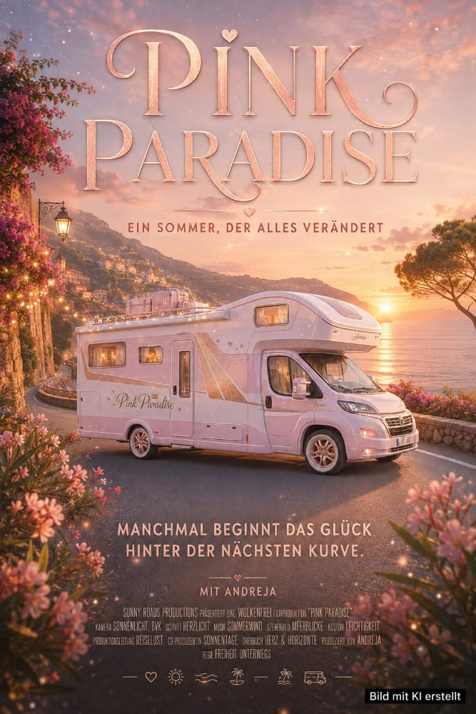 Filmski plakat Pink Paradise s Andrejom i ružičastim kamperom